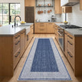 Garvee Runner Rug 2x6 Washable Hallway Runner Rug Bordered Design Blue by Garvee