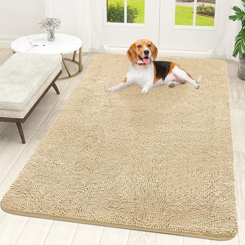 OLANLY Dog Door Mat for Muddy Paws 59x35, Super Absorbent Chenille Mud Mat by OLANLY