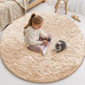Smiry Round Area Rugs for Living Room Bedroom 5x5 ft, Fluffy Carpet by Smiry