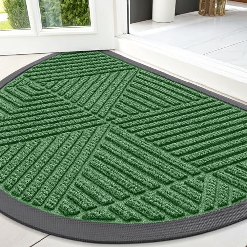 Smiry Half Circle Front Door Mat Outside Entrance, Rubber Doormat by Smiry