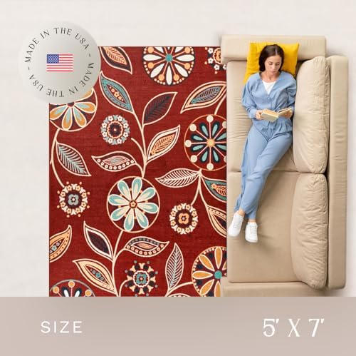 Maples Rugs Reggie Bohemian Floral Print Area Rug - Image 4