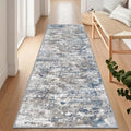 Hallway Runner Rug 3x6 Textured Non Slip Carpet Runner, Abstract Multi by TTelephant