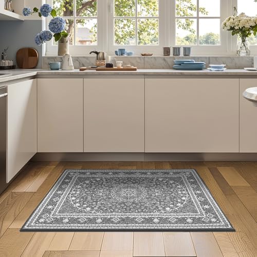 Lessymo 2 x 3 Entryway Rug, Machine Washable Boho Indoor Mat - Image 3