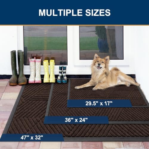 Smiry Front Door Mat Outside Entrance, Low Profile Rubber Doormat - Image 2