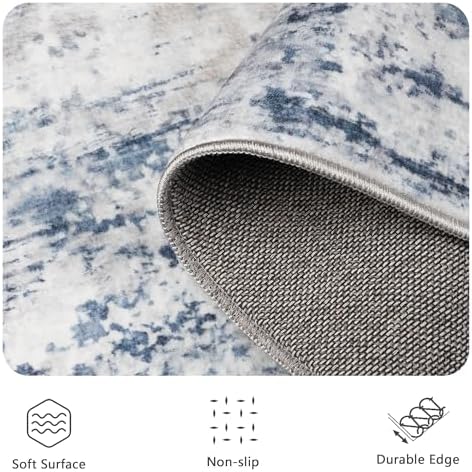 6x9 Area Rugs, Abstract Modern Ultra Soft Washable Rug, Non Slip Carpet - Image 5