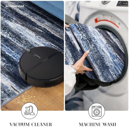 Lansny Abstract Washable 2x8 Runner Rug Non Slip Runners - Image 6