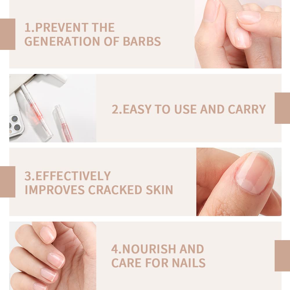4pcs Cuticle Oil Cuticle Pen Cuticle Pen Nail Nutrition Oil Repair Nail Care Essential Oil Moist Cuticle Oil Pen for Nails cuticle oil