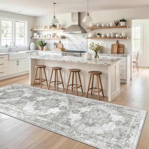 Runner Rug 2.6x8 Washable Rugs: Vintage Hallway Kitchen Runner Non Slip Low - Image 5