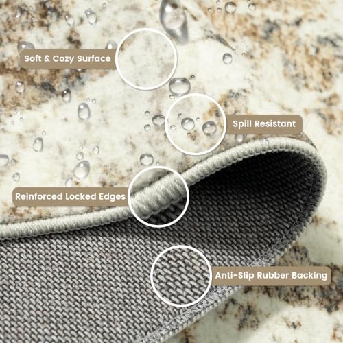 8x10 Area Rugs, Abstract Morden Soft Washable Rug, Non-Slip Low Pile Rugs - Image 7