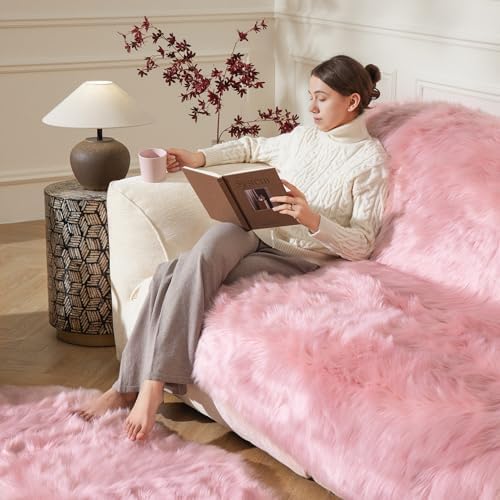 Ashler faux fur rug, Fluffy Shaggy Area Rug Ultra Soft 3 x 5 Feet Rectangle Fur - Image 3