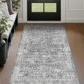 Grey Vintage 3x5 Entryway Rug Indoor Foyer, Neutral Gray Throw Rug by Jainmy