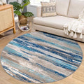 Lansny Abstract Washable Large Round Rug 6ft Circle Rug by lansny