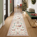 Lahome Christmas Beige Hallway Runner, Kitchen Non Skid Washable, Soft by Lahome