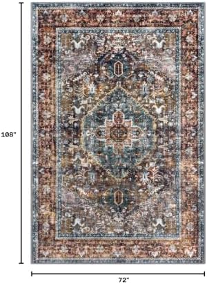 KOZYFLY Boho Area Rug 6x9 Ft Thin Rugs - Image 2