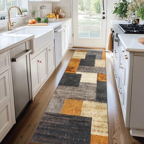 Modern Geometric Patchwork Indoor Runner Rug - Image 5