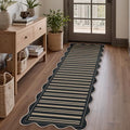 Striped Easy Jute Runner Rug, 2x6 Kitchen Rug Non Slip Washable Outdoor Runner by LORWER