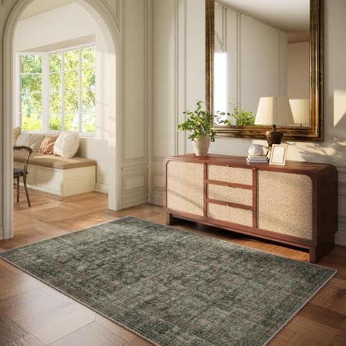 Machine Washable Throw Rugs for Entryway: Door Mat Indoor Entrance 3x5 Rug Boho - Image 2