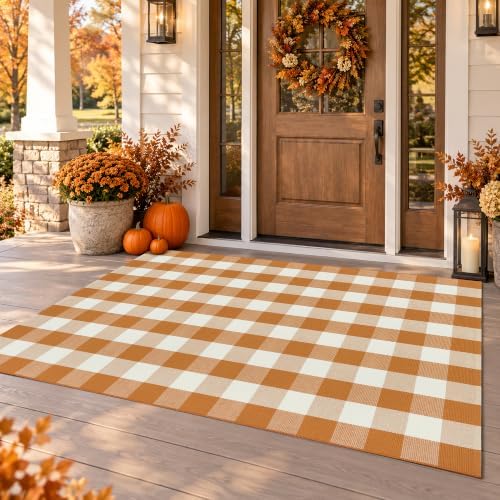 Caramel Buffalo Plaid Rug 4 x 6 - Image 6