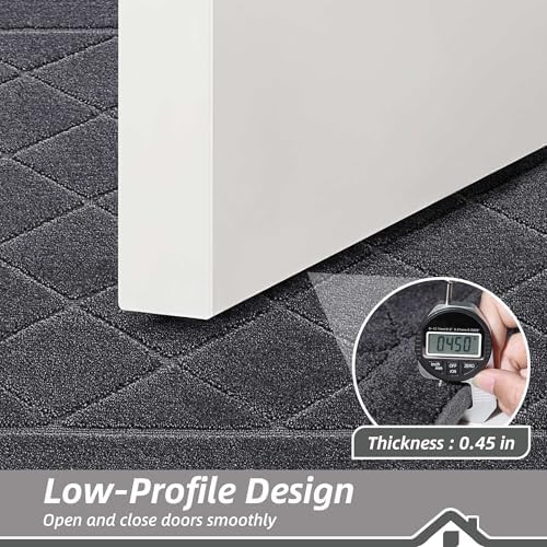 BEQHAUSE Dirt Trapper Door Mat 32" x 72", Doormat Non-Slip, Dark Grey - Image 4