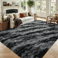 4x6 Black Fluffy Soft Area Rug Non-Slip by ModernHomeDecor