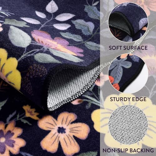 Lahome Floral Kitchen Runner, 2X6 Purple Washable Runner Rug Non-Slip - Image 7