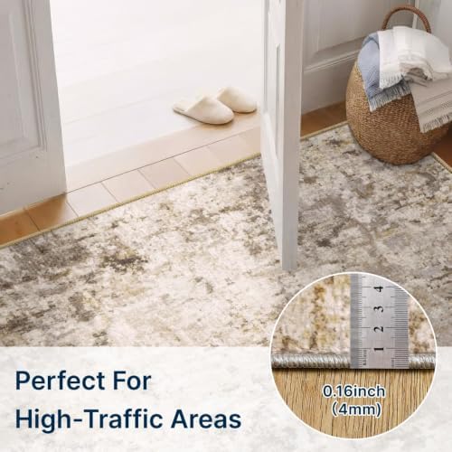 2x3 Area Rug Washable Abstract: Non Slip Throw Rugs - Image 2