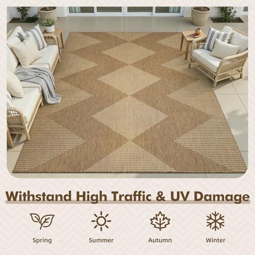 MontVoo-Outdoor Rug Carpet Patio Rug 8x10 Polypropylene Indoor Outdoor Rugs - Image 4