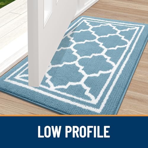 Buganda Indoor Door Mat, Dirt Resistant Doormat, Lake Blue - Image 3