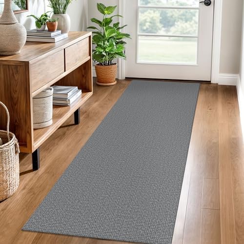EARTHALL Washable Runner Rug, Non Slip Hallway Runner, 2x6 Ft, Dark Gray by Unknown