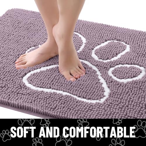 Smiry Dog Door Mat for Muddy Paws, Absorbent Non Slip Dirt Trapper - Image 4