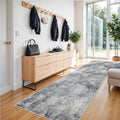 Washable Abstract 3x8 Runner Rug: Low Pile Runners by RUUGME