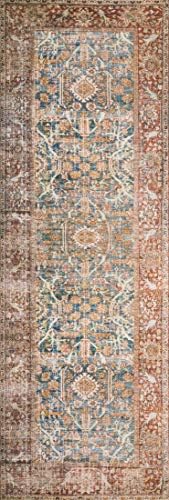 Loloi Layla Ocean/Rust 2'-6" x 9'-6" Runner Rug - Image 4