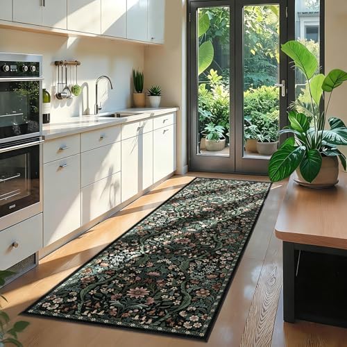 2’6″x 8’Floral Runner Rug for Kitchen Washable Hallway Runner - Image 4