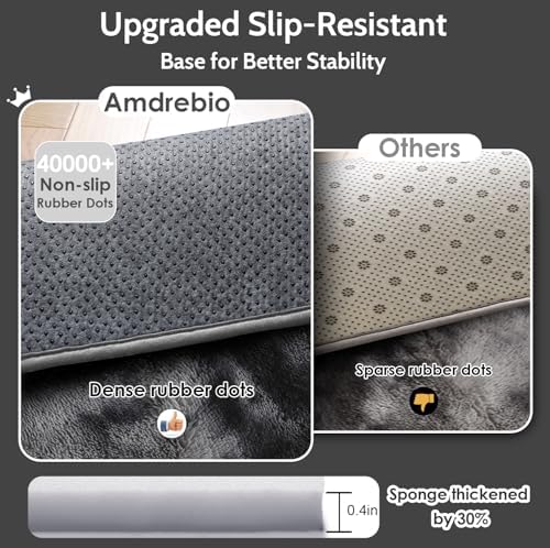 Amdrebio Tie-Dyed Dark Grey Circle Area Rug 5Ft - Image 5