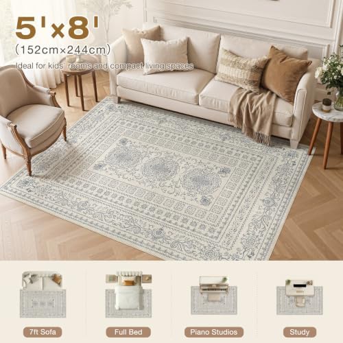 Nakagishi Neutral 5x8 Area Rugs - Image 4
