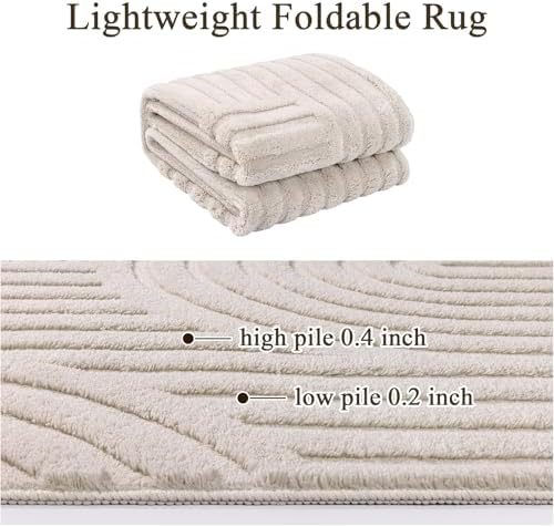 SHACOS Soft Cozy Fluffy Arch Pattern High-Low Pile Runner Rugs 2'x8' Non Slip - Image 6