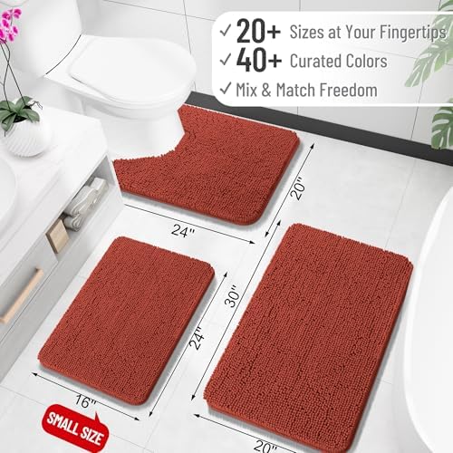 OLANLY Bathroom Runner Rugs 47x20, Extra Soft Absorbent Chenille Bath Rugs - Image 2