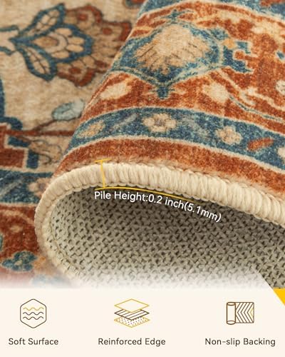 RELEANY Washable Area Rug, Square 6'x6' - Image 2