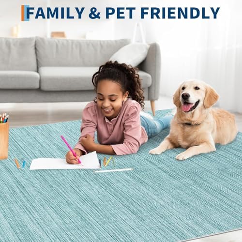 Garvee 5x7 Modern Solid Color Washable Rug - Image 4