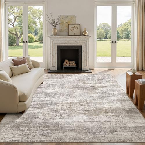 10x12 Area Rugs for Living Room Washable Soft Rug Greyish Brown - Image 4