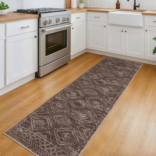 KILOCOCO Washable Runner Rug 2x6 ft Hallway Runners, Chocolate Brown - Image 3