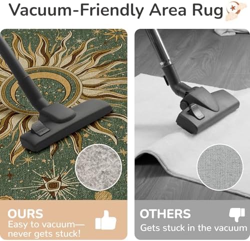 Vacuum-Friendly, Round 4ft Washable Area Rug - Image 4