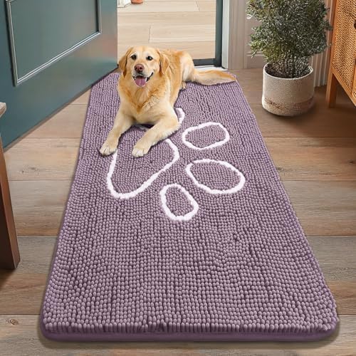 Smiry Dog Door Mat for Muddy Paws, Absorbent Non Slip Dirt Trapper by Smiry