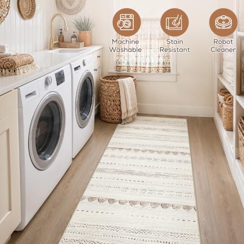 Nakagishi Runner Rug Kitchen Washable Rugs: 3x8 Non-Slip Boho Soft Modern Stain - Image 5