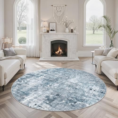Soalmost Abstract 6x6 Round Rug 6ft Circle Living Room Rugs by Soalmost