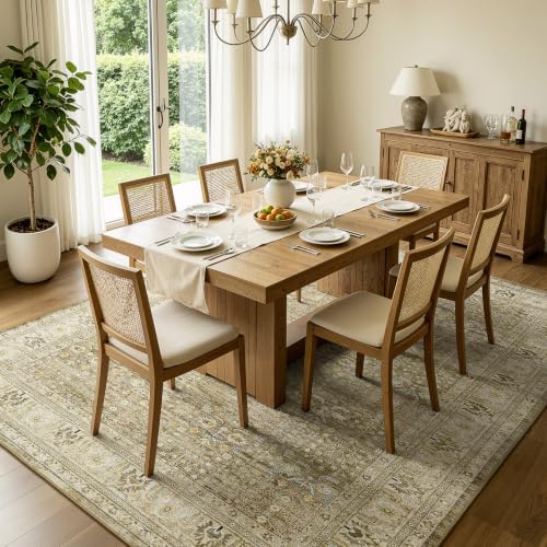 Lofus 5x7 Washable Area Rug for Living Room, Non-Slip Brown Boho Carpet - Image 2