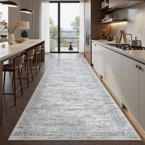2'6 x 10' Runner Rug Non Slip, Washable Kitchen Rugs by Restydon