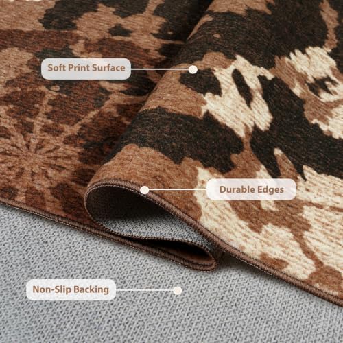 Boho 5x7 Area Rug Washable Non-Slip Modern Abstract Rug - Image 3