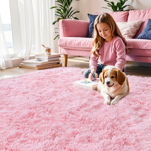 KCHOWUA Pink Fluffy Fuzzy Rug 2x3 - Image 2