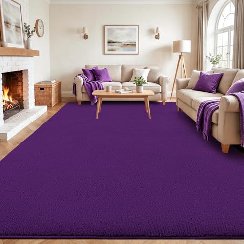 Purple Area Rugs for Living Room Thick Memory Foam Rugs Non-Slip Rug 4x6Ft - Image 4